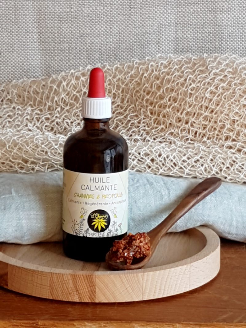 Huile calmante chanvre miel propolis